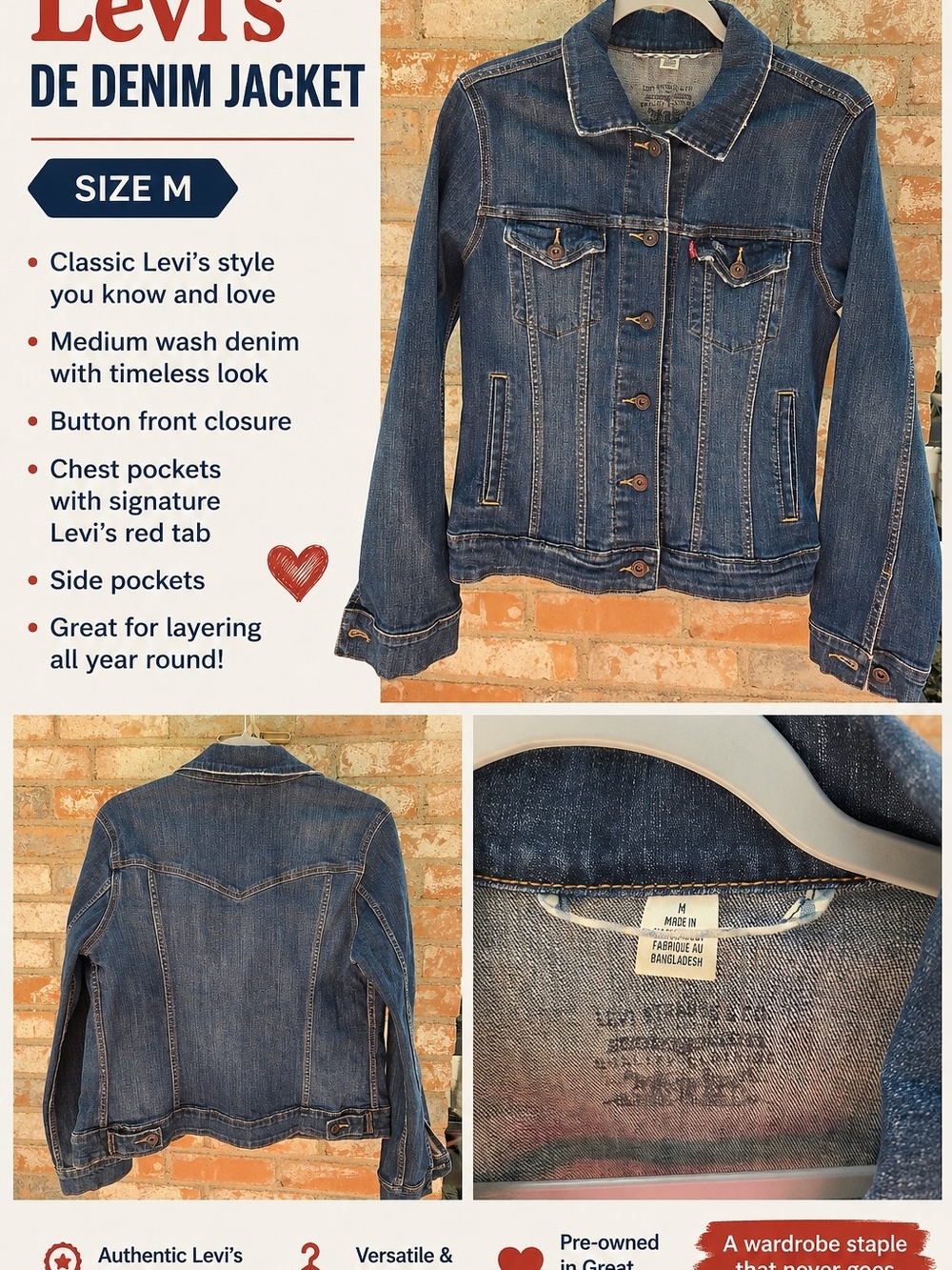 Levi's Women's Medium Wash Denim Jacket - Blue